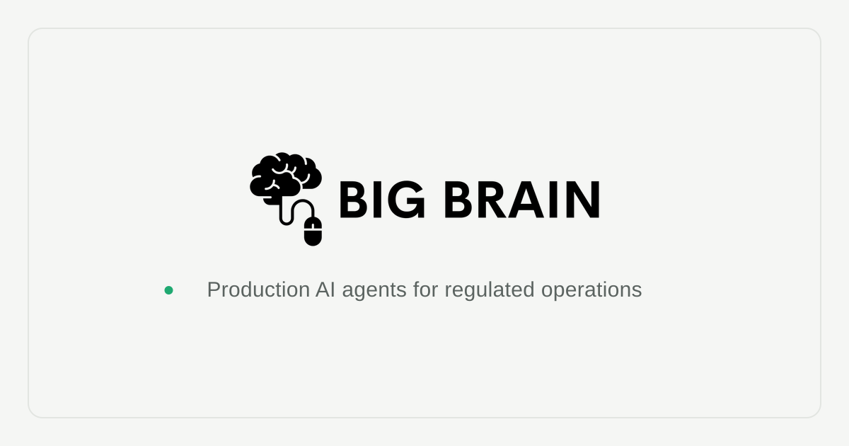 Big Brain AI — Production AI agents for regulated operations